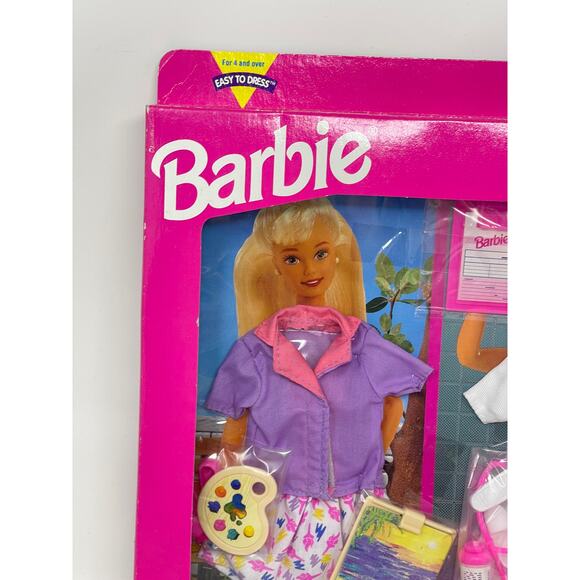 VTG 3 NEW BARBIE 1996 COOL CAREER Fashion NURSE, EXECUTIVE & ARTIST Clothes LOT - Picture 2 of 11